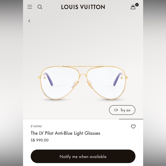Louis Vuitton Glasses (LV Pilot Anti-Blue Light Glasses) - Picture 2 of 10